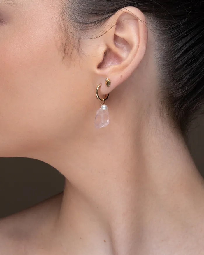Earrings ERIJEWELRY Rose Pearl huggie hoops