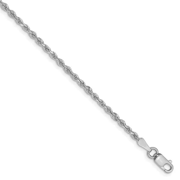 14k White Gold 200mm DC Quadruple Rope Chain AnkletWBCWQT0169 WB Choice Jewelry Necklaces 14k White Gold 200mm DC Quadruple Rope Chain AnkletWBCWQT0169 WB Choice Jewelry Necklaces