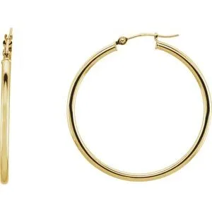 14K Yellow 34 mm Tube Hoop Earrings20270163845PSTWBC WB Choice Jewelry Earrings 14K Yellow 34 mm Tube Hoop Earrings20270163845PSTWBC WB Choice Jewelry Earrings
