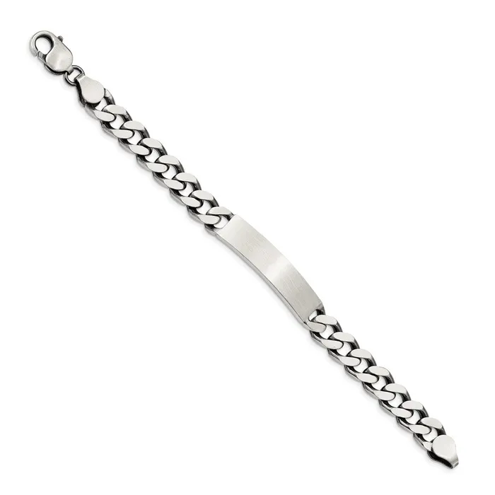 Bracelets Sterling Silver 8inch Engraveable Antiqued Curb Link ID BraceletWBCQID1218 WB Choice Jewelry Bracelets Sterling Silver 8inch Engraveable Antiqued Curb Link ID BraceletWBCQID1218 WB Choice Jewelry