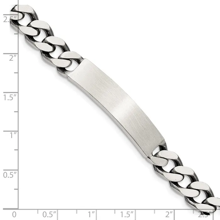Bracelets Sterling Silver 8inch Engraveable Antiqued Curb Link ID BraceletWBCQID1218 WB Choice Jewelry Bracelets Sterling Silver 8inch Engraveable Antiqued Curb Link ID BraceletWBCQID1218 WB Choice Jewelry