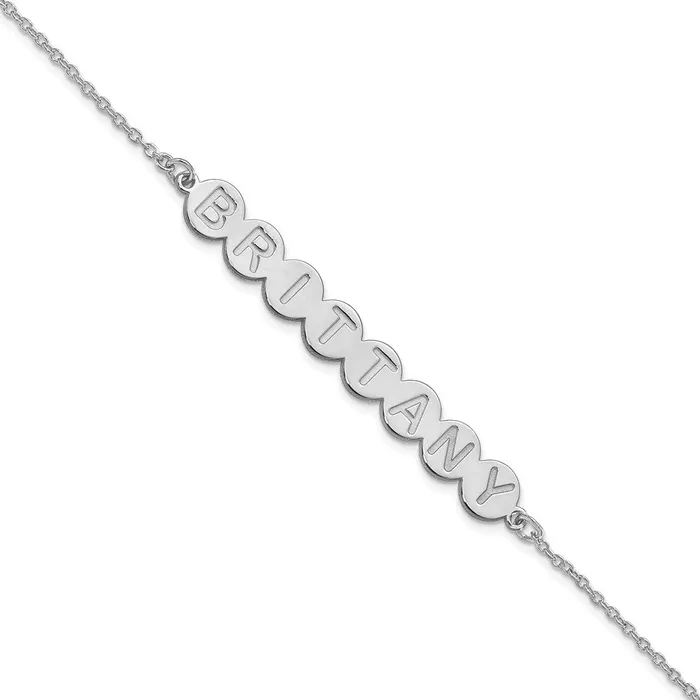 Bracelets WB Choice Jewelry 10K White Gold 8 Letter Bubble BraceletWBC10XNA1309W Bracelets WB Choice Jewelry 10K White Gold 8 Letter Bubble BraceletWBC10XNA1309W