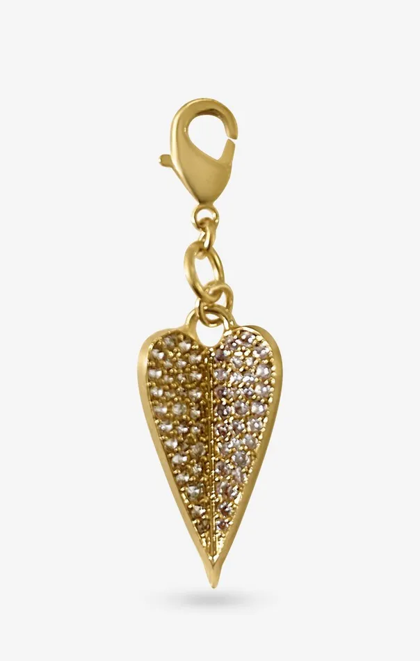 Charm Necklaces PRERTO ECOMMERCE PRIVATE LIMITED Hart Gold Diamond Charm