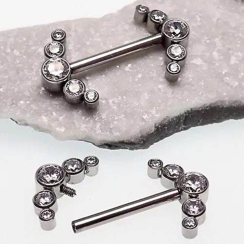 Clear CZ Nipple Cluster 14g 12g Body Clickers Charm Necklaces Clear CZ Nipple Cluster 14g 12g Body Clickers Charm Necklaces