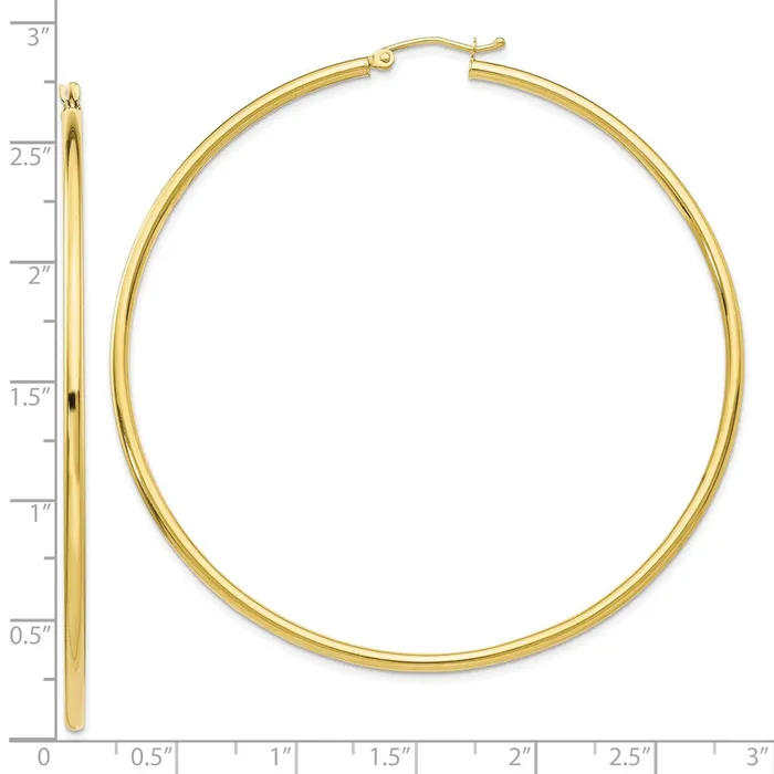 Earrings 10K Polished 25mm Tube Hoop EarringsWBC10T930 WB Choice Jewelry Earrings 10K Polished 25mm Tube Hoop EarringsWBC10T930 WB Choice Jewelry