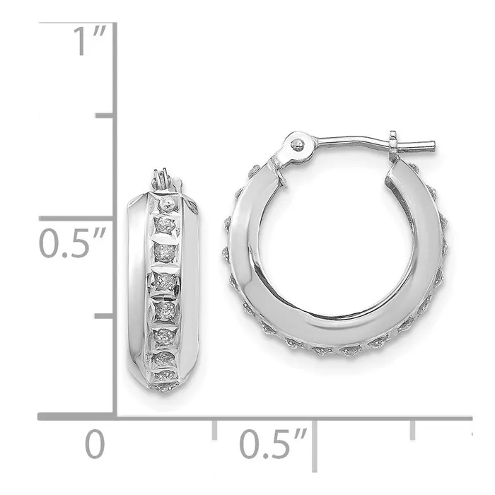Earrings 14k White Gold Diamond Fascination Round Hinged Hoop EarringsWBCDF252 WB Choice Jewelry Earrings 14k White Gold Diamond Fascination Round Hinged Hoop EarringsWBCDF252 WB Choice Jewelry