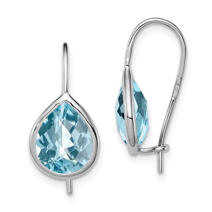 Earrings Sterling Silver Rhodium Plated Lt Swiss Blue Topaz Teardrop EarringsWBCQE10332BT WB Choice Jewelry Earrings Sterling Silver Rhodium Plated Lt Swiss Blue Topaz Teardrop EarringsWBCQE10332BT WB Choice Jewelry