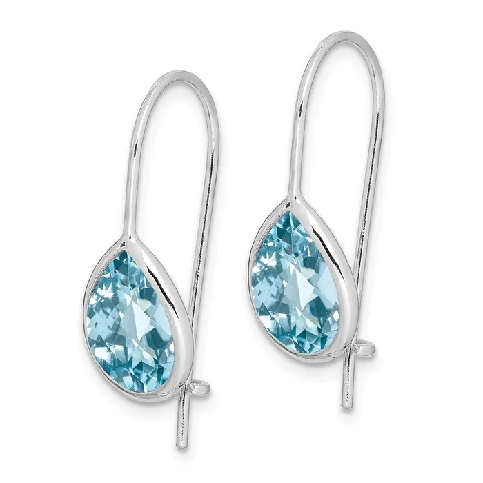 Earrings Sterling Silver Rhodium Plated Lt Swiss Blue Topaz Teardrop EarringsWBCQE10332BT WB Choice Jewelry Earrings Sterling Silver Rhodium Plated Lt Swiss Blue Topaz Teardrop EarringsWBCQE10332BT WB Choice Jewelry