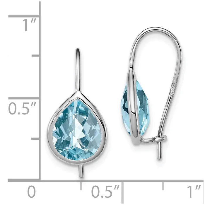 Earrings Sterling Silver Rhodium Plated Lt Swiss Blue Topaz Teardrop EarringsWBCQE10332BT WB Choice Jewelry Earrings Sterling Silver Rhodium Plated Lt Swiss Blue Topaz Teardrop EarringsWBCQE10332BT WB Choice Jewelry