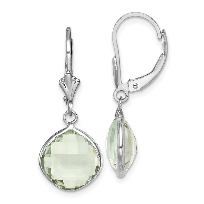 Earrings WB Choice Jewelry Sterling Silver Rhodiumplated Green Quartz Dangle Lever Back EarringsWBCQE10945AG Earrings WB Choice Jewelry Sterling Silver Rhodiumplated Green Quartz Dangle Lever Back EarringsWBCQE10945AG