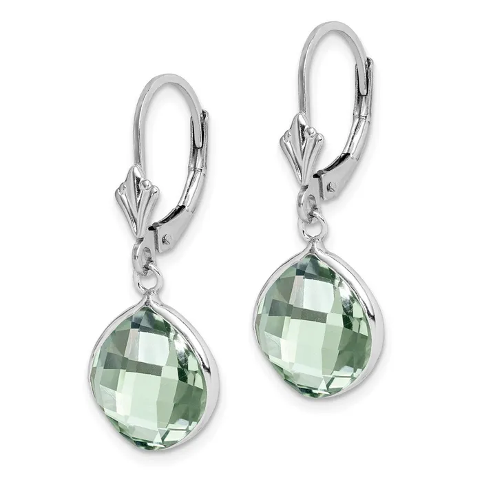 Earrings WB Choice Jewelry Sterling Silver Rhodiumplated Green Quartz Dangle Lever Back EarringsWBCQE10945AG Earrings WB Choice Jewelry Sterling Silver Rhodiumplated Green Quartz Dangle Lever Back EarringsWBCQE10945AG