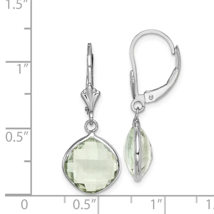 Earrings WB Choice Jewelry Sterling Silver Rhodiumplated Green Quartz Dangle Lever Back EarringsWBCQE10945AG Earrings WB Choice Jewelry Sterling Silver Rhodiumplated Green Quartz Dangle Lever Back EarringsWBCQE10945AG