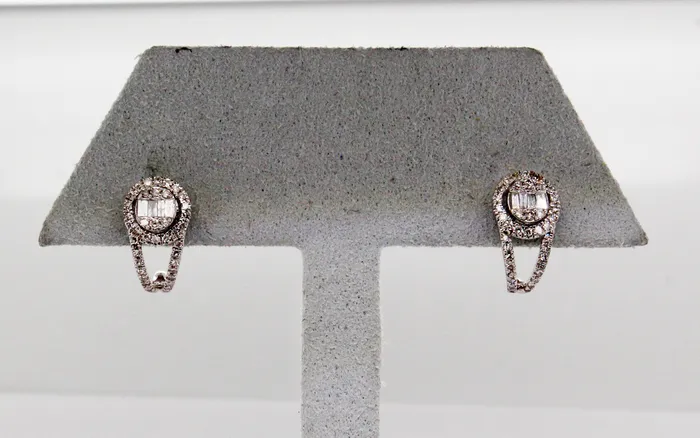 ETHOS Creations Earrings 14KW 33 Cttw Diamond Halo Earrings H in Color and SI2 in Clarity ETHOS Creations Earrings 14KW 33 Cttw Diamond Halo Earrings H in Color and SI2 in Clarity