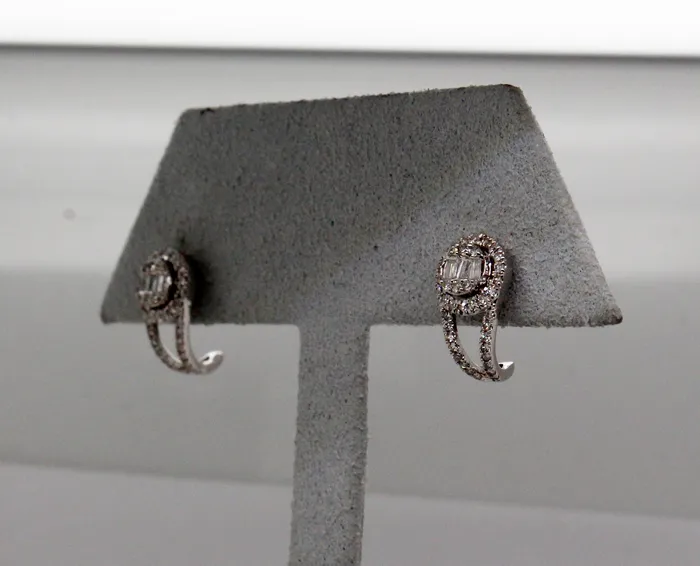 ETHOS Creations Earrings 14KW 33 Cttw Diamond Halo Earrings H in Color and SI2 in Clarity ETHOS Creations Earrings 14KW 33 Cttw Diamond Halo Earrings H in Color and SI2 in Clarity