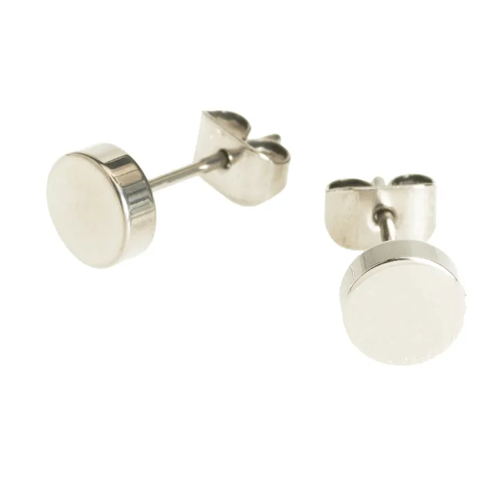 Halobes Earrings Titanium Disc Earrings Pair