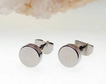 Halobes Earrings Titanium Disc Earrings Pair Halobes Earrings Titanium Disc Earrings Pair
