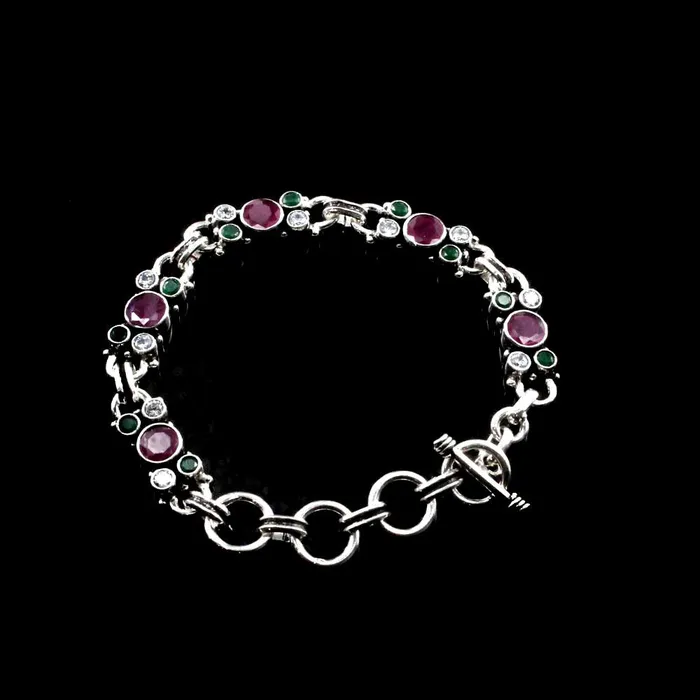 Indian Real Sterling Silver Cut Stone Oxidized Bracelet Gift For Girls Women Karizma Jewels Bracelets