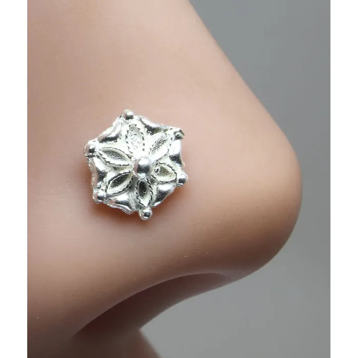 Karizma Jewels Rings Jasmine Indian 925 Sterling Silver Nose Stud corkscrew piercing nose ring L Bend 22g Karizma Jewels Rings Jasmine Indian 925 Sterling Silver Nose Stud corkscrew piercing nose ring L Bend 22g