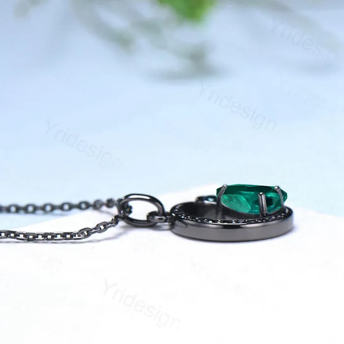 Magic Crescent Moon Black Gold Emerald Necklace Gothic Pendant Necklace Unique Pear Shaped Emerald Black Spinel Necklace Anniversary Gift PENFINE Necklaces Magic Crescent Moon Black Gold Emerald Necklace Gothic Pendant Necklace Unique Pear Shaped Emerald Black Spinel Necklace Anniversary Gift PENFINE Necklaces