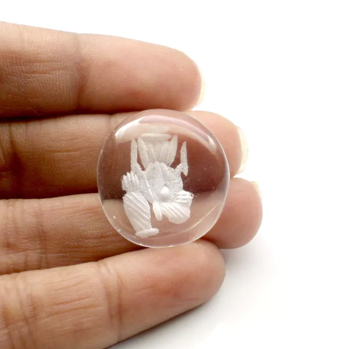 Natural Crystal Healing Chakra God Ganesha Symbol Gemstone for Pendant Karizma Jewels Necklaces