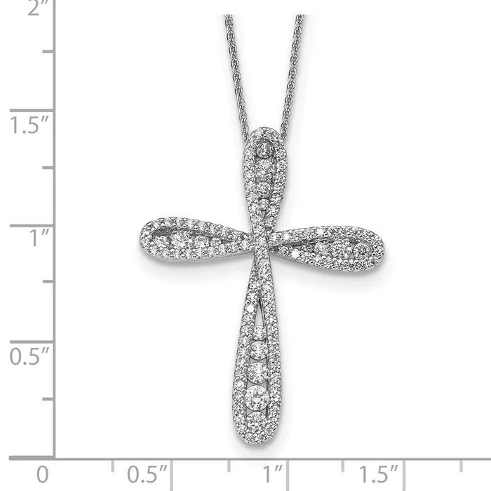 Necklaces Sterling Silver CZ Cross Chain Slide 16in w2in ext NecklaceWBCQG564616 WB Choice Jewelry Necklaces Sterling Silver CZ Cross Chain Slide 16in w2in ext NecklaceWBCQG564616 WB Choice Jewelry