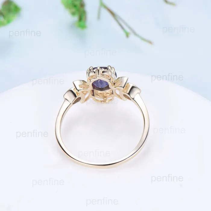 PENFINE Rings Vintage Moonstone Engagement Ring Unique Crescent Moon Color Change Wedding Ring Women Unique Art Deco Anniversary June Birthstone Ring Ring PENFINE Rings Vintage Moonstone Engagement Ring Unique Crescent Moon Color Change Wedding Ring Women Unique Art Deco Anniversary June Birthstone Ring Ring