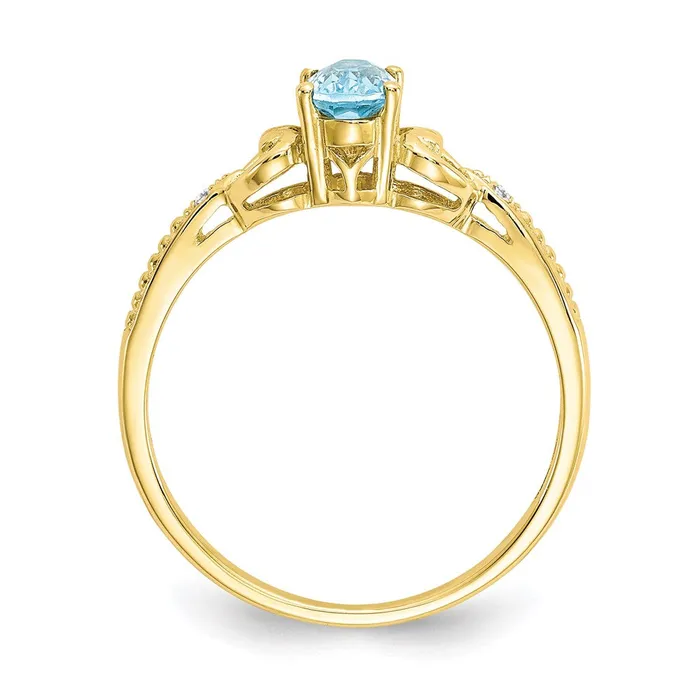 Rings WB Choice Jewelry 10K Light Swiss Blue Topaz and Diamond RingWBC10XB285