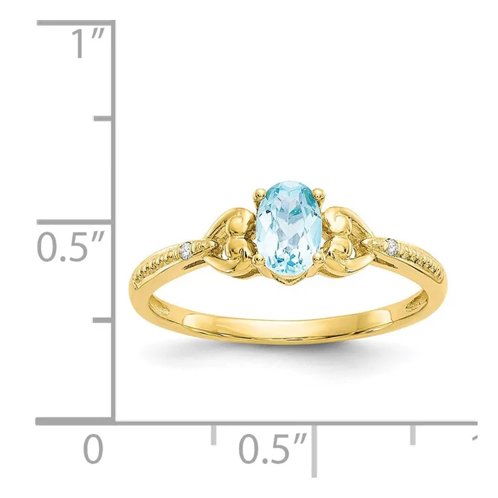 Rings WB Choice Jewelry 10K Light Swiss Blue Topaz and Diamond RingWBC10XB285
