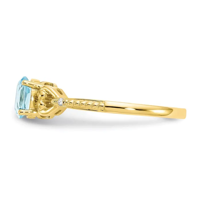 Rings WB Choice Jewelry 10K Light Swiss Blue Topaz and Diamond RingWBC10XB285