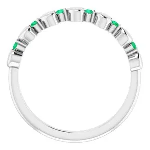 Rings WB Choice Jewelry 14K White Emerald Stackable Heart Ring 71999601PSTWBC Rings WB Choice Jewelry 14K White Emerald Stackable Heart Ring 71999601PSTWBC