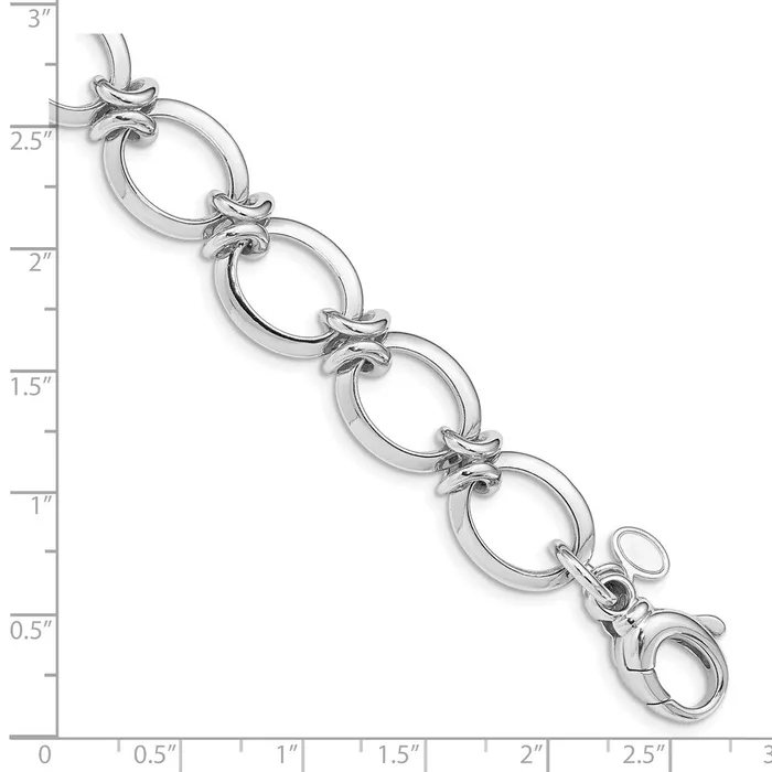 Sterling Silver Rhodium Plated Polished Fancy Link BraceletWBCQG48438 WB Choice Jewelry Bracelets Sterling Silver Rhodium Plated Polished Fancy Link BraceletWBCQG48438 WB Choice Jewelry Bracelets