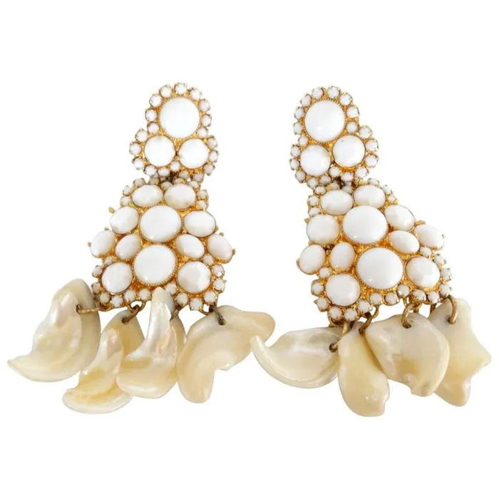 Vintage by Misty Earrings 1960s William De Lillo Shell Earrings