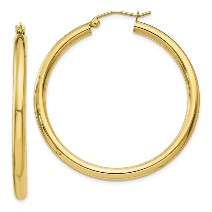 WB Choice Jewelry 10K Polished 3mm Tube Hoop EarringsWBC10T941 Earrings