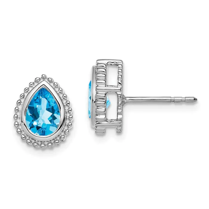 WB Choice Jewelry 14k White Gold Pear Blue Topaz Post EarringsWBCEM7203BTW Earrings WB Choice Jewelry 14k White Gold Pear Blue Topaz Post EarringsWBCEM7203BTW Earrings