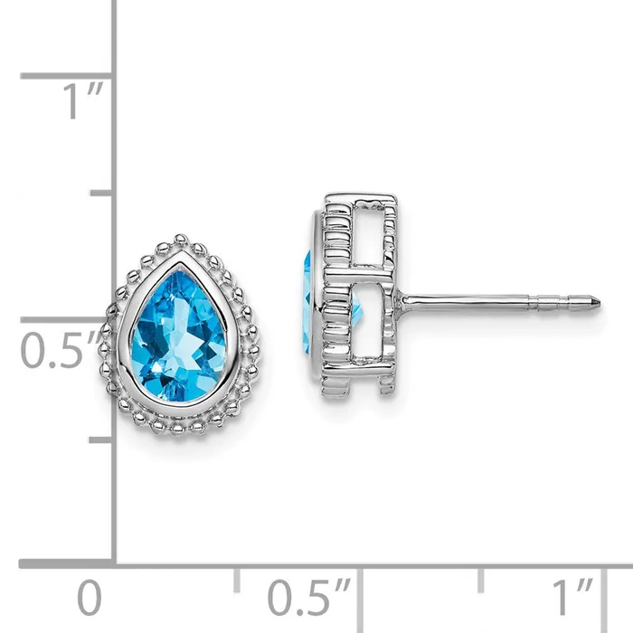 WB Choice Jewelry 14k White Gold Pear Blue Topaz Post EarringsWBCEM7203BTW Earrings WB Choice Jewelry 14k White Gold Pear Blue Topaz Post EarringsWBCEM7203BTW Earrings