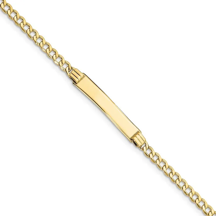 WB Choice Jewelry Bracelets 10k Semisolid Curb Link ID BraceletWBC10DCID1068 WB Choice Jewelry Bracelets 10k Semisolid Curb Link ID BraceletWBC10DCID1068