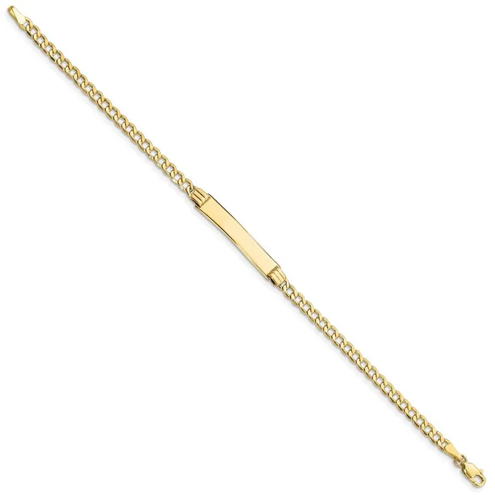 WB Choice Jewelry Bracelets 10k Semisolid Curb Link ID BraceletWBC10DCID1068 WB Choice Jewelry Bracelets 10k Semisolid Curb Link ID BraceletWBC10DCID1068