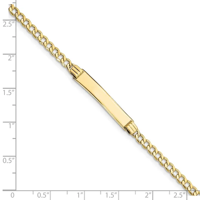 WB Choice Jewelry Bracelets 10k Semisolid Curb Link ID BraceletWBC10DCID1068 WB Choice Jewelry Bracelets 10k Semisolid Curb Link ID BraceletWBC10DCID1068