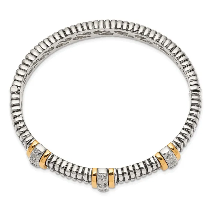 WB Choice Jewelry Bracelets SS w14k True Twotone 14ct Diamond Bangle BraceletWBCQTC114 WB Choice Jewelry Bracelets SS w14k True Twotone 14ct Diamond Bangle BraceletWBCQTC114