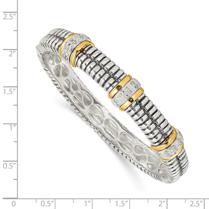 WB Choice Jewelry Bracelets SS w14k True Twotone 14ct Diamond Bangle BraceletWBCQTC114 WB Choice Jewelry Bracelets SS w14k True Twotone 14ct Diamond Bangle BraceletWBCQTC114