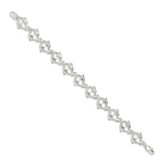 WB Choice Jewelry Bracelets Sterling Silver Dolphins BraceletWBCQG8527 WB Choice Jewelry Bracelets Sterling Silver Dolphins BraceletWBCQG8527