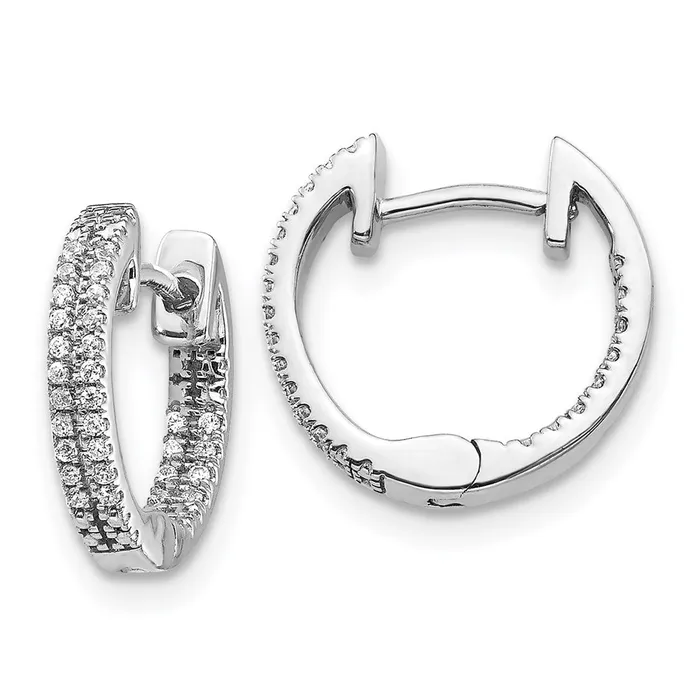 WB Choice Jewelry Earrings 14k White Gold InOut Diamond Hinged Hoop EarringsWBCEM5428016WA