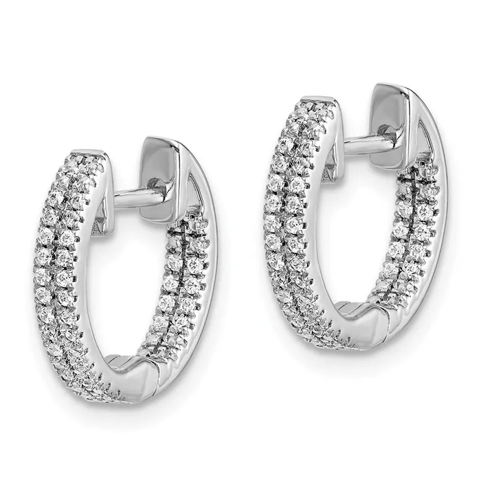 WB Choice Jewelry Earrings 14k White Gold InOut Diamond Hinged Hoop EarringsWBCEM5428016WA WB Choice Jewelry Earrings 14k White Gold InOut Diamond Hinged Hoop EarringsWBCEM5428016WA