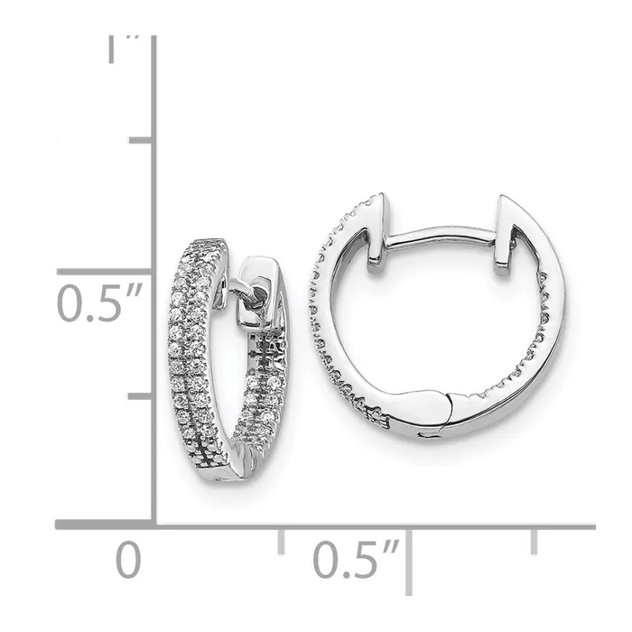WB Choice Jewelry Earrings 14k White Gold InOut Diamond Hinged Hoop EarringsWBCEM5428016WA WB Choice Jewelry Earrings 14k White Gold InOut Diamond Hinged Hoop EarringsWBCEM5428016WA