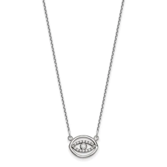 WB Choice Jewelry Necklaces 14k White Gold Small Necklace Diamond Gold Halo Evil EyeWBCXP5038WA WB Choice Jewelry Necklaces 14k White Gold Small Necklace Diamond Gold Halo Evil EyeWBCXP5038WA
