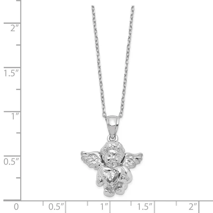 WB Choice Jewelry Necklaces Sterling Silver CZ April Birthstone Angel Ash Holder 18in NecklaceWBCQC9753APR18 WB Choice Jewelry Necklaces Sterling Silver CZ April Birthstone Angel Ash Holder 18in NecklaceWBCQC9753APR18