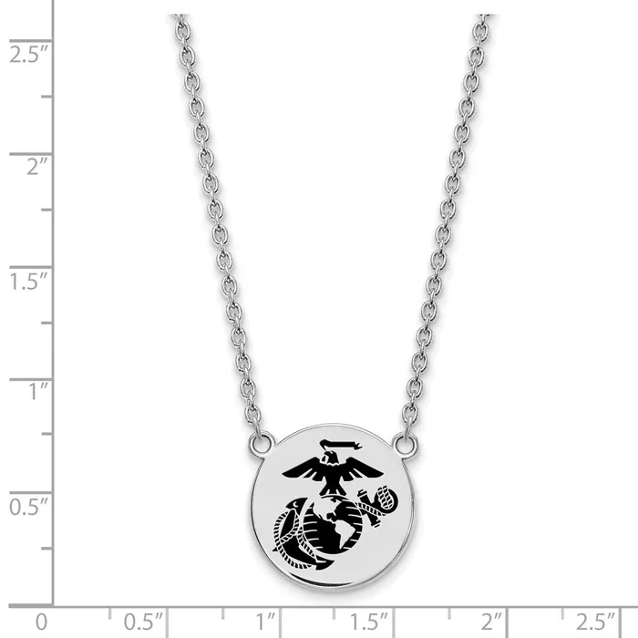 WB Choice Jewelry Necklaces Sterling Silver RhPlat US Marine Corps Epoxied Split Chain Disc PendantWBCSS030USMC18 WB Choice Jewelry Necklaces Sterling Silver RhPlat US Marine Corps Epoxied Split Chain Disc PendantWBCSS030USMC18