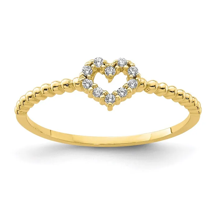WB Choice Jewelry Rings 10K Heart CZ RingWBC10YC403