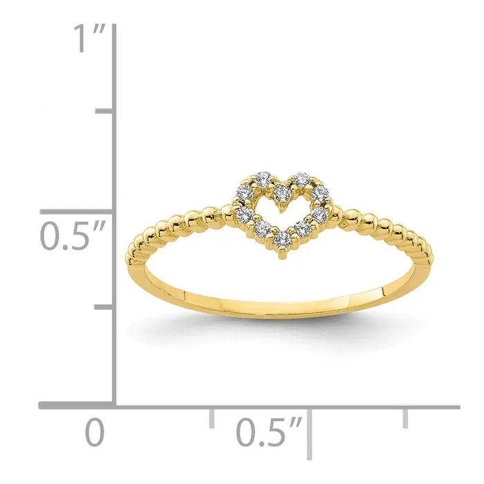 WB Choice Jewelry Rings 10K Heart CZ RingWBC10YC403 WB Choice Jewelry Rings 10K Heart CZ RingWBC10YC403