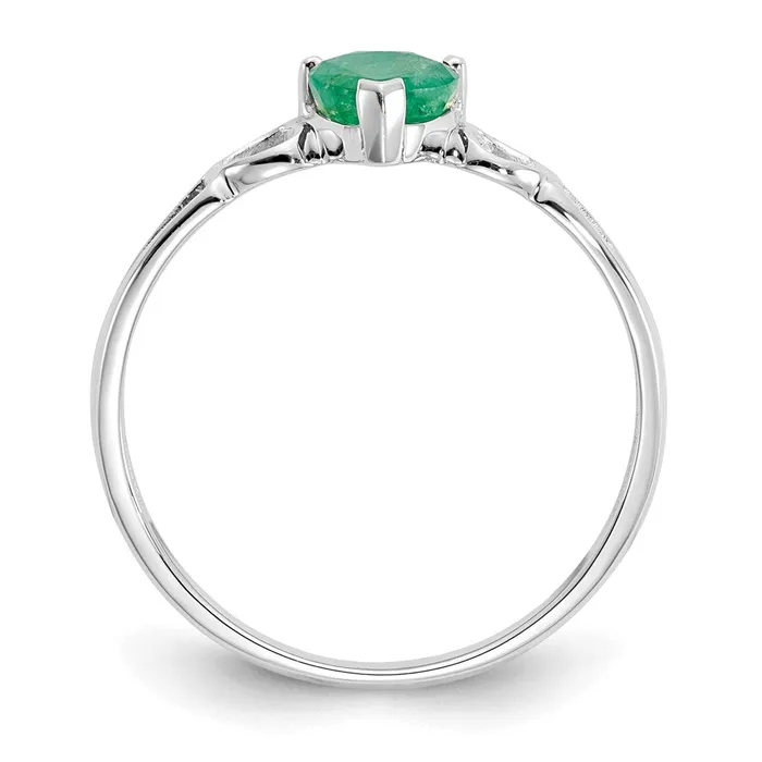 WB Choice Jewelry Rings 10k White Gold Polished Geniune Emerald Birthstone RingWBC10XBR170 WB Choice Jewelry Rings 10k White Gold Polished Geniune Emerald Birthstone RingWBC10XBR170